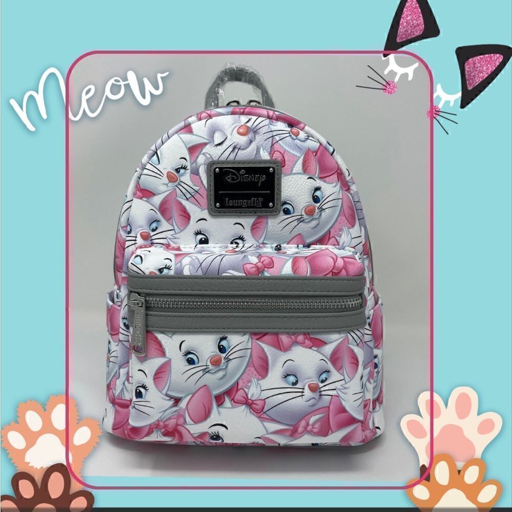 😻😺EXCLUSIVE Loungefly Disney The Aristocats Marie All Over Print Mini Ba…